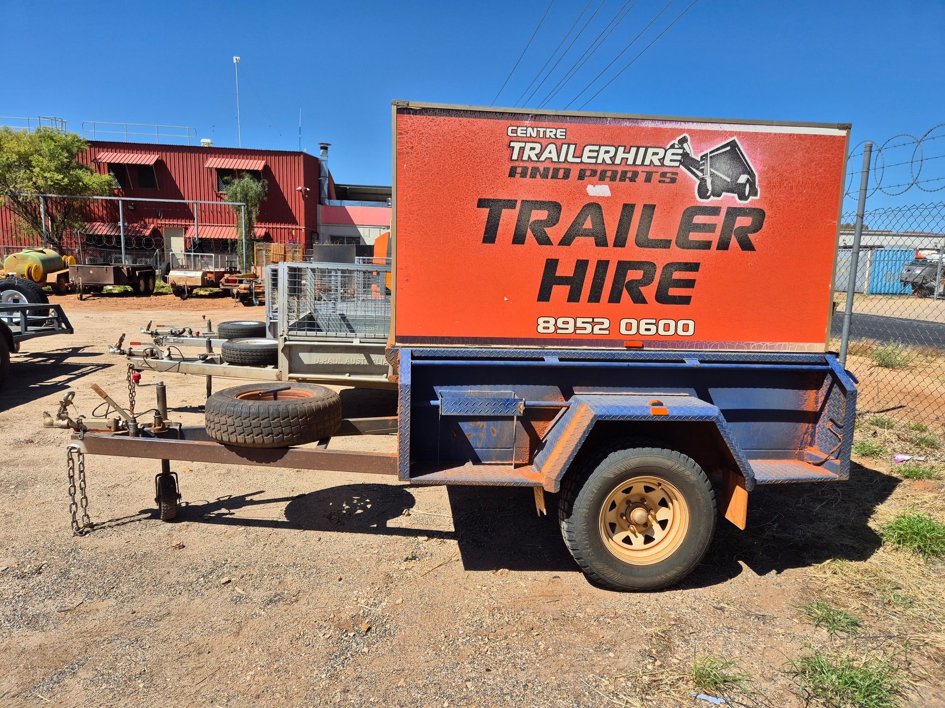 Blue and Orange Trailer Labeled — Centre Trailer Sales In Alice Springs, NT