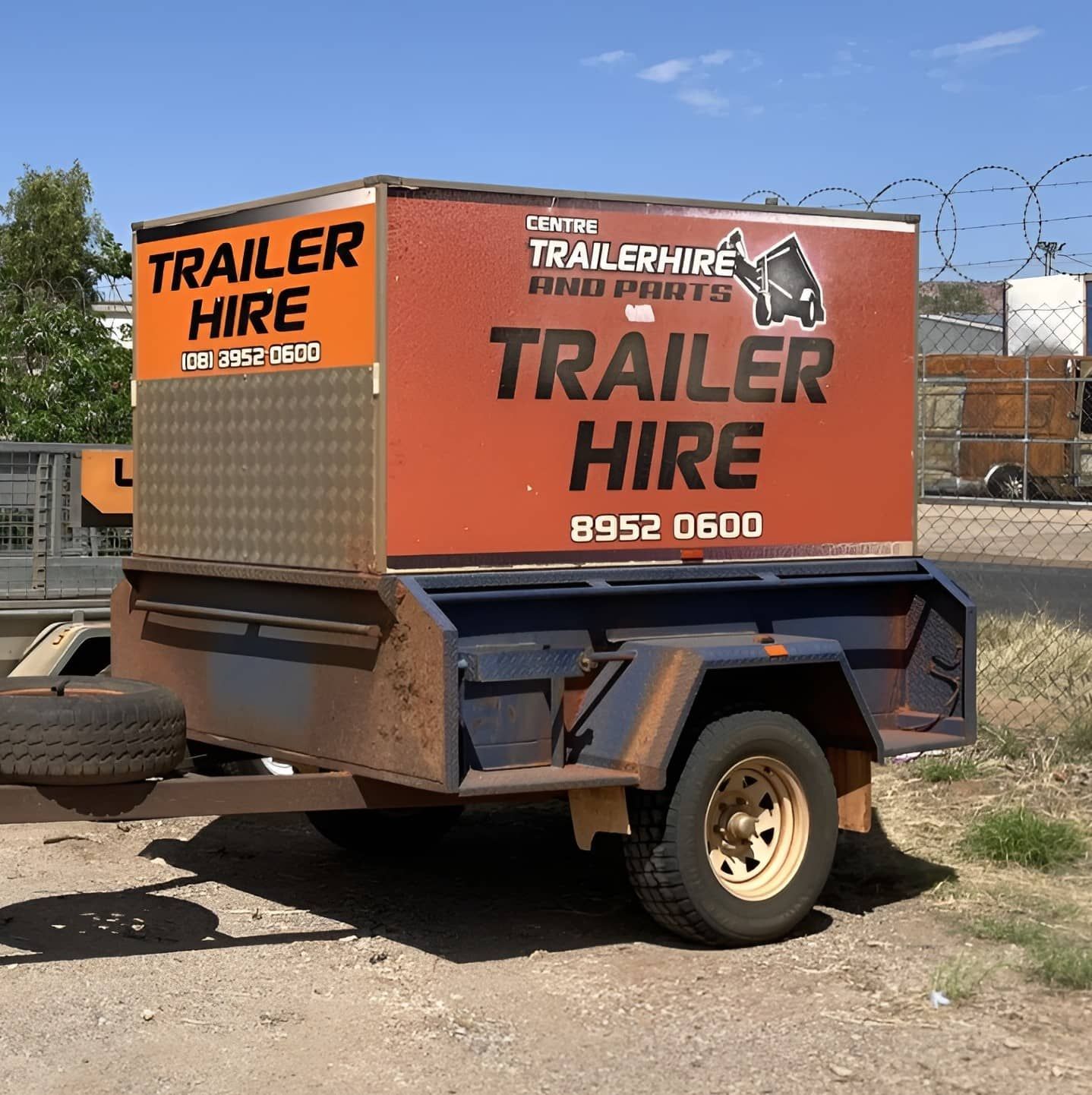 A Trailer That Says Trailer Hire On It — Centre Trailer Sales In Alice Springs, NT