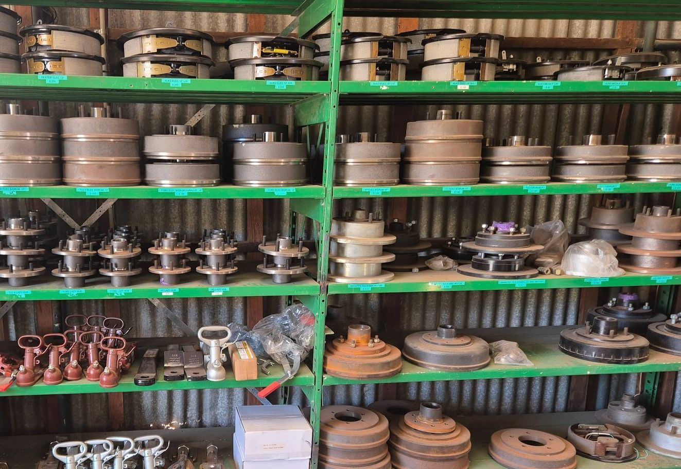 A Warehouse Filled with Shelves Filled with Different Types of Metal — Centre Trailer Sales In Alice Springs, NT