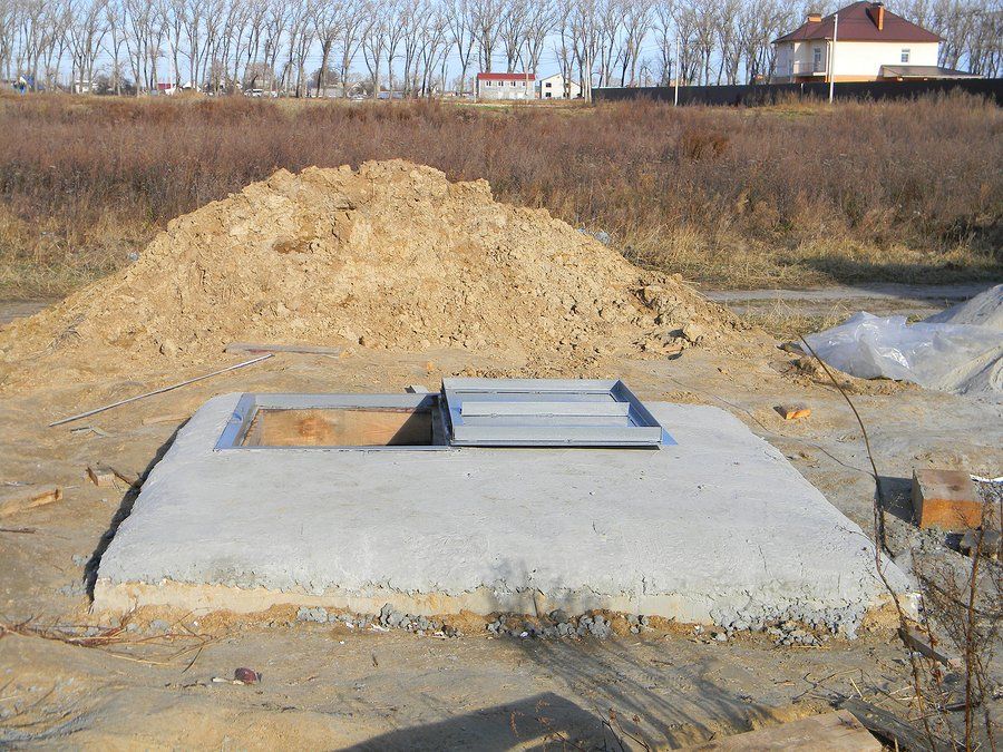 newly cemented septic tank