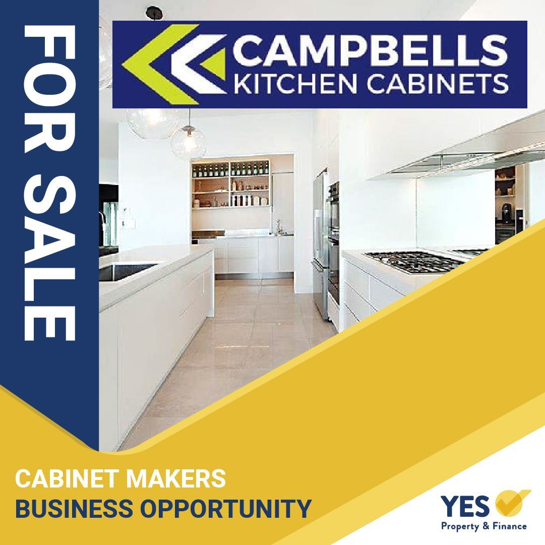 Ad for Campbell's Kitchen Cabinets, business opportunity, shows a modern kitchen.
