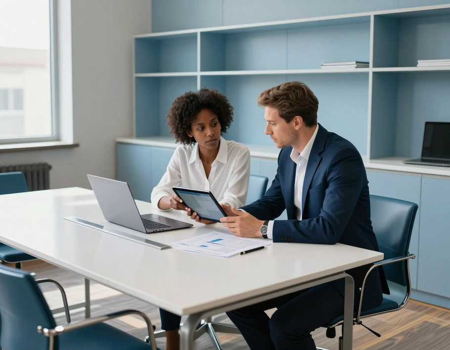 Consulenti di Ceriani & Partners durante una riunione di lavoro in ufficio a Milano