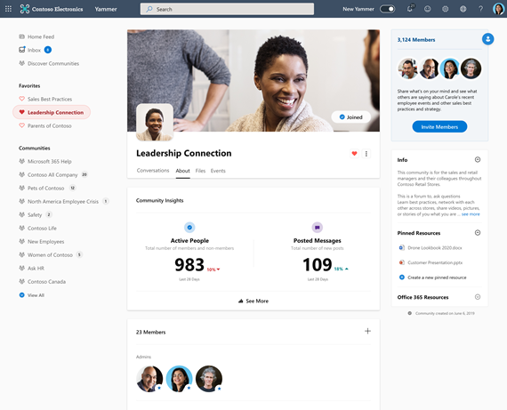 Uma captura de tela de um site de conexão de liderança.