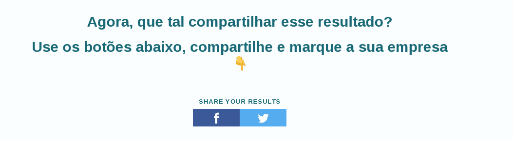 A screenshot of a website that says agora que tal compartilhar esse resultado