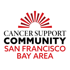 Logo for Cancer Support Community San Francisco Bay Area, featuring a red stylized sun over black and red text.