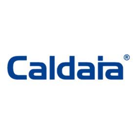 Logotipo de Caldaia en texto azul sobre fondo blanco