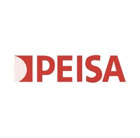 Logotipo de PEISA en letras rojas con un icono cuadrado rojo sobre un fondo blanco.