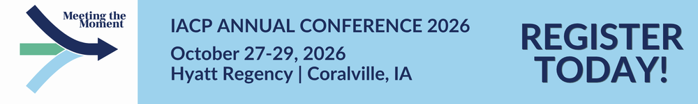 Blue and white “Save the Date” banner for IACP Annual Conference 2026 in Chicago, IL, Oct. 25–28, 2026.