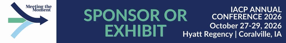 Blue and white “Save the Date” banner for IACP Annual Conference 2026 in Chicago, IL, Oct. 25–28, 2026.