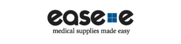 EaseMe logo with black and blue text and the tagline “medical supplies made easy”