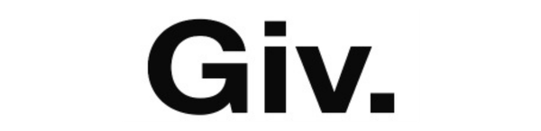 Black text reading “Giv.” on a white background.