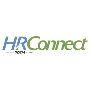 HRConnect logo in blue and green with small PDCom branding underneath