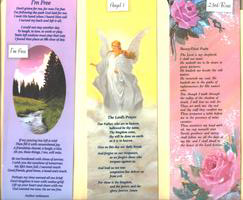 Tri-fold card with poem sections: 