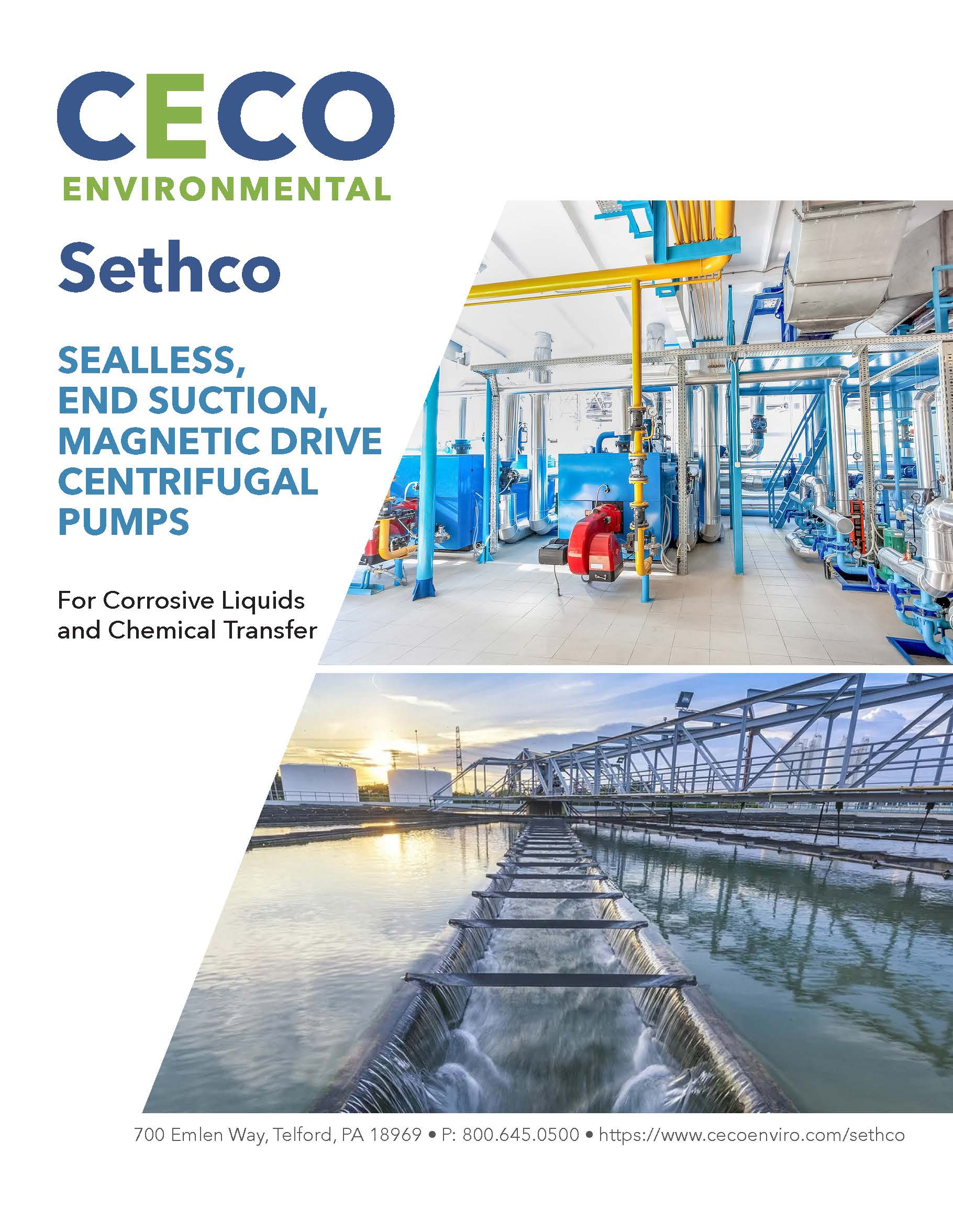 CECO / Sethco Sealless end suction magnetic drive centrifugal pumps