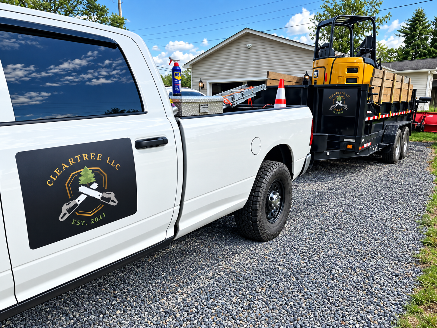 Cleartree LLC truck on residential property in Ghent WV