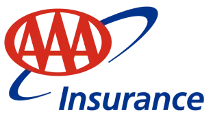AAA Insurance logo in red and blue with stylized oval swoosh