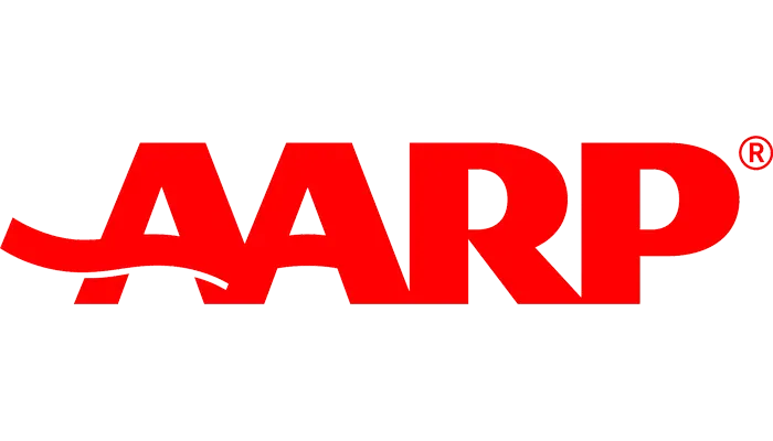 Red AARP logo on a white background
