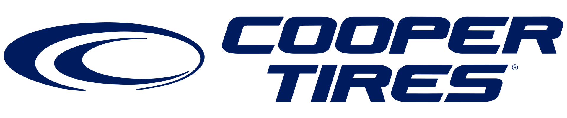 Cooper Tires logo in blue italic text with a blue oval emblem on white background