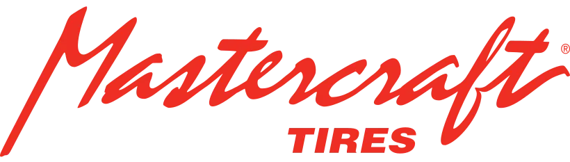 Mastercraft Tires logo in red script with black “TIRES” text