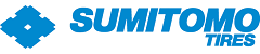 Sumitomo Tires logo with blue geometric icon and blue text