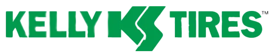 Kelly Tires green logo with stylized K on a white background