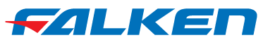 Falken logo in blue and red text on a white background