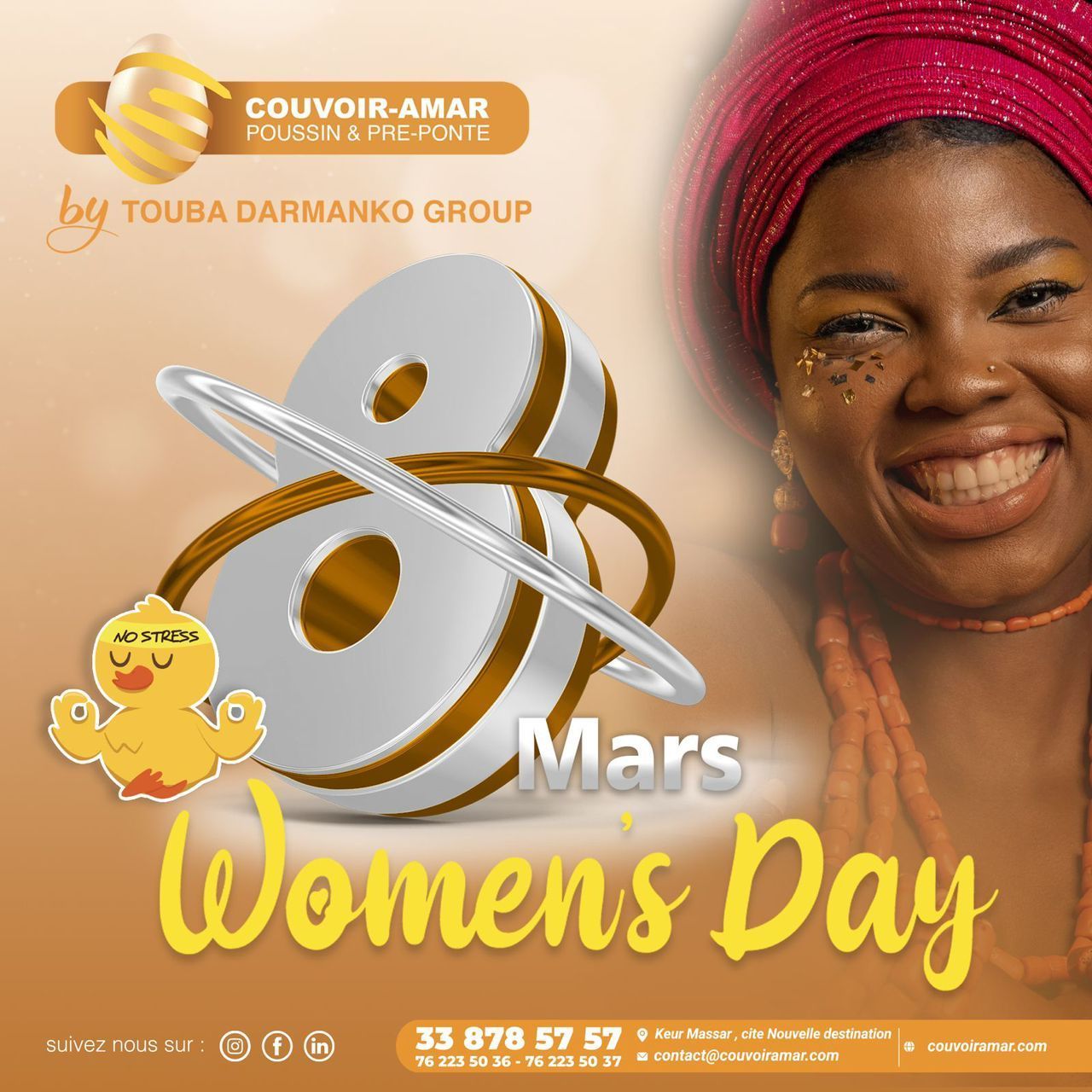 Une publicité pour la journée de la femme en mars