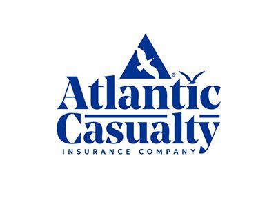 Atlantic Casualty Insurance Company logo in blue with stylized sailboat icon