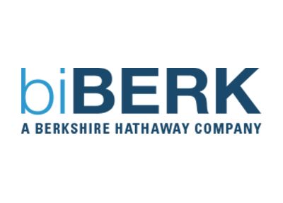 BiBERK logo with “A Berkshire Hathaway Company” tagline in blue and dark navy text