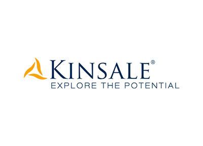 Kinsale logo with orange sail icon and blue text, “Explore the Potential” tagline