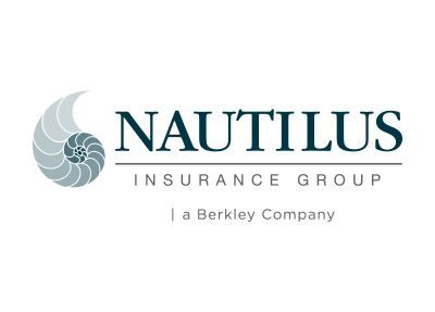 Nautilus Insurance Group logo with teal spiral shell icon and gray text, “A Berkley Company” below