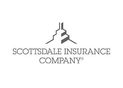 Scottsdale Insurance Company logo in gray with stylized building icon