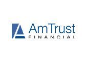 AmTrust Financial logo in blue and black on a white background