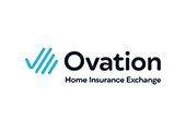 Ovation Home Insurance Exchange logo with teal checkmark icon and black text