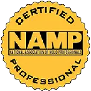 NAMP Certified Professional gold badge with black text and circular seal