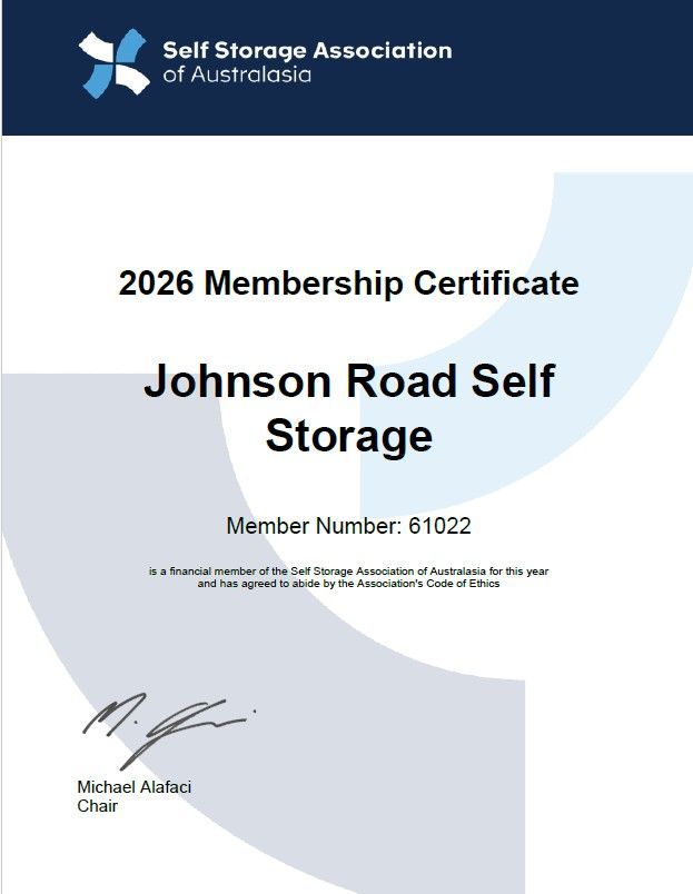 membership certificate johnson road self storage gracemere membership certificate