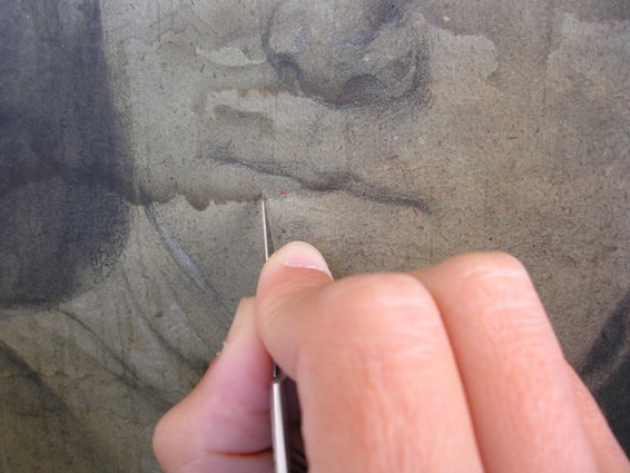 Galleria d’Arte Moderna di Torino Gastaldi A. Cartone preparatorio per il dipinto “Emanuele Filiberto infante” Durante il restauro