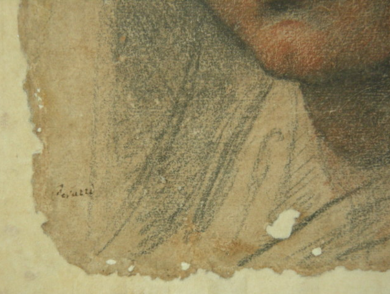 Galleria Sabauda di Torino Peruzzi B.  Testa di giovane donna Disegno a grafite e pastello su carta Durante il restauro Risarcimento della lacuna con carta occidentale e Tylose MH 300P