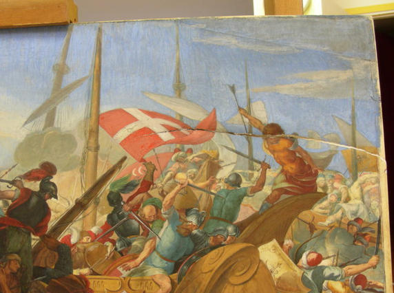 Galleria Sabauda di Torino Dipinto a tempera su pergamena intelaiato Prima del restauro Visione dello strappo