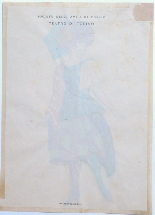 Galleria d’Arte Moderna di Torino - Chessa G. “L’estate costume di scena o di carnevale” - Acquerello e tempera su carta - Prima del restauro - Verso