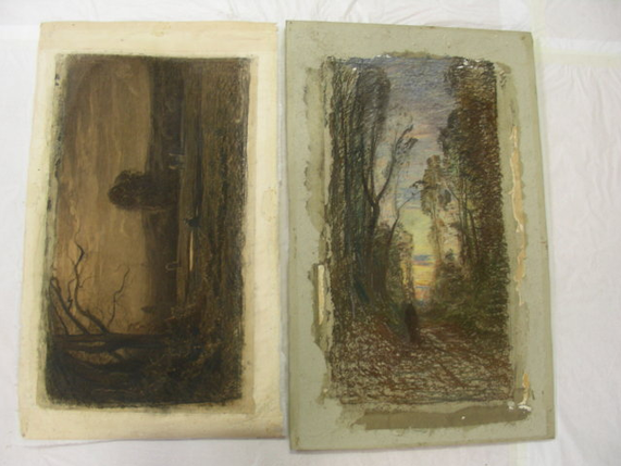 Galleria d’Arte Moderna di Torino  Fontanesi A. Autunno Carboncino su carta Durante il restauro