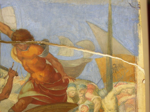 Galleria Sabauda di Torino Dipinto a tempera su pergamena intelaiato Prima del restauro Visione dello strappo