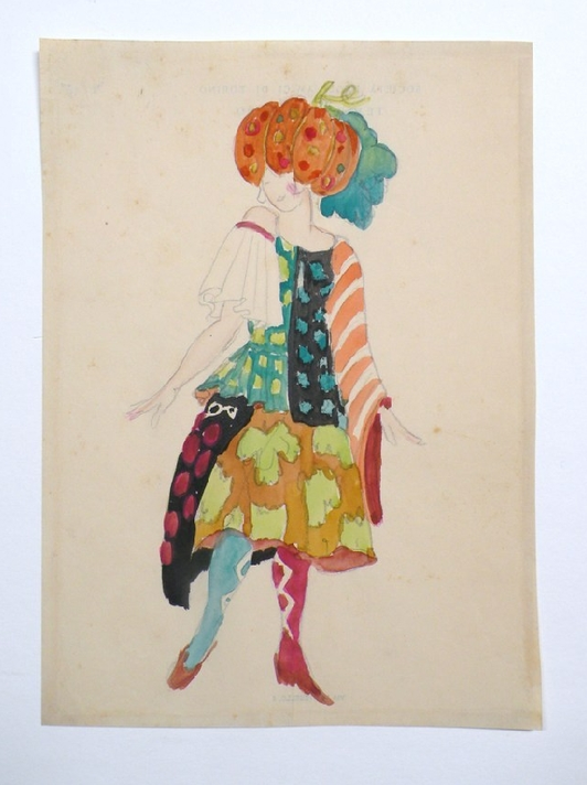 Galleria d’Arte Moderna di Torino - Chessa G. “L’estate costume di scena o di carnevale” - Acquerello e tempera su carta - Dopo il restauro - Recto