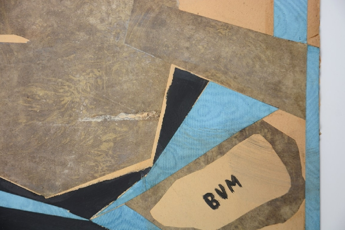 Collezione privata Torino Bruno Munari Collage e tempera su cartoncino Prima Dettaglio Abrasione superficiale