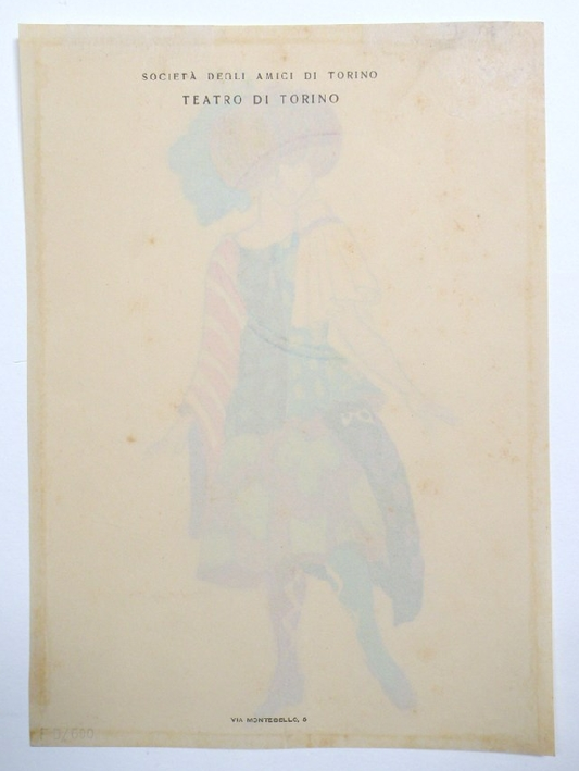 Galleria d’Arte Moderna di Torino - Chessa G. “L’estate costume di scena o di carnevale” - Acquerello e tempera su carta - Dopo il restauro - Verso