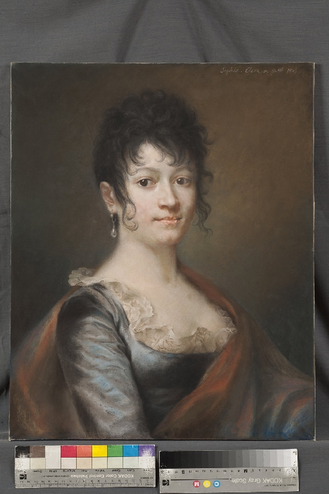 Galleria Sabauda di Torino- Giordano Clerc S.. “Autoritratto”- Pastello su carta- Prima del restauro - Recto