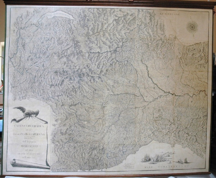 Proprietà privata Mappa geografica grande formato recto dopo il restauro