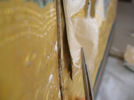 Museo d’Arte Orientale di Torino Paravento giapponese - Rinforzo delle cerniere in carta con carta giapponese e amido di grano purificato (zin shofu)