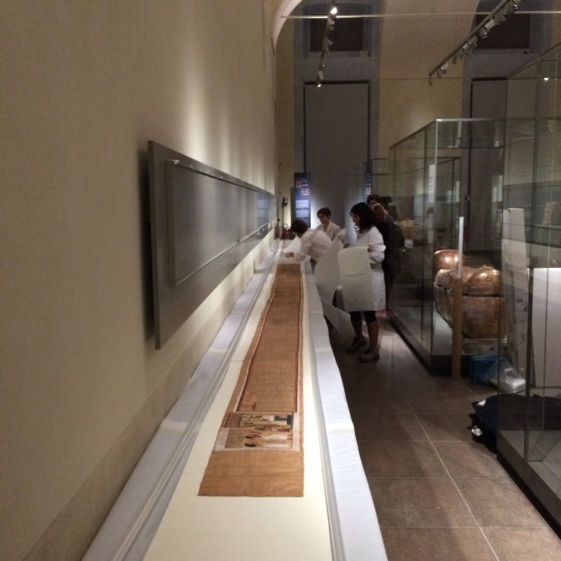 Fondazione Museo delle antichitĂ egizie di Torino Papiro di Kha Intervento di anossia posizionamento del papiro su film polibarriera