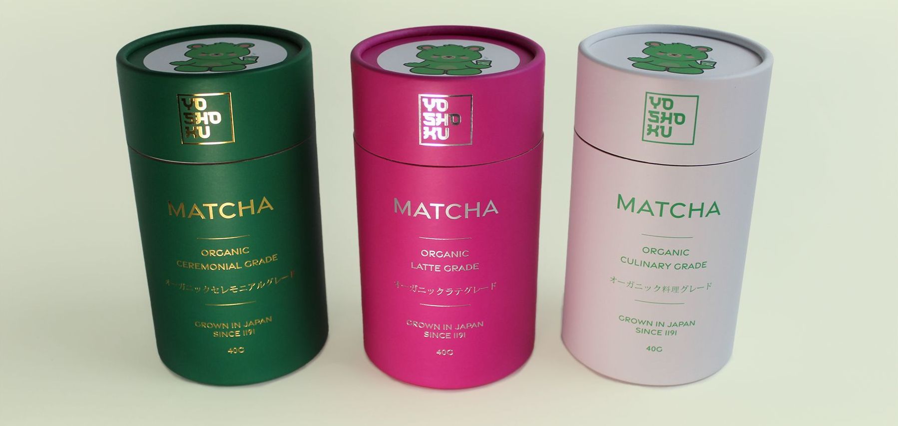 Colourful tubes of Yoshoku Matcha